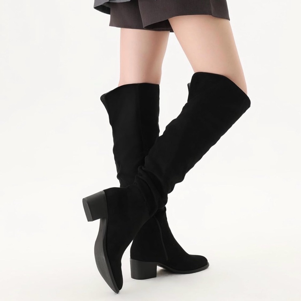 Elegant shie n' tale Black Suede Women's Boots size 8.5 39